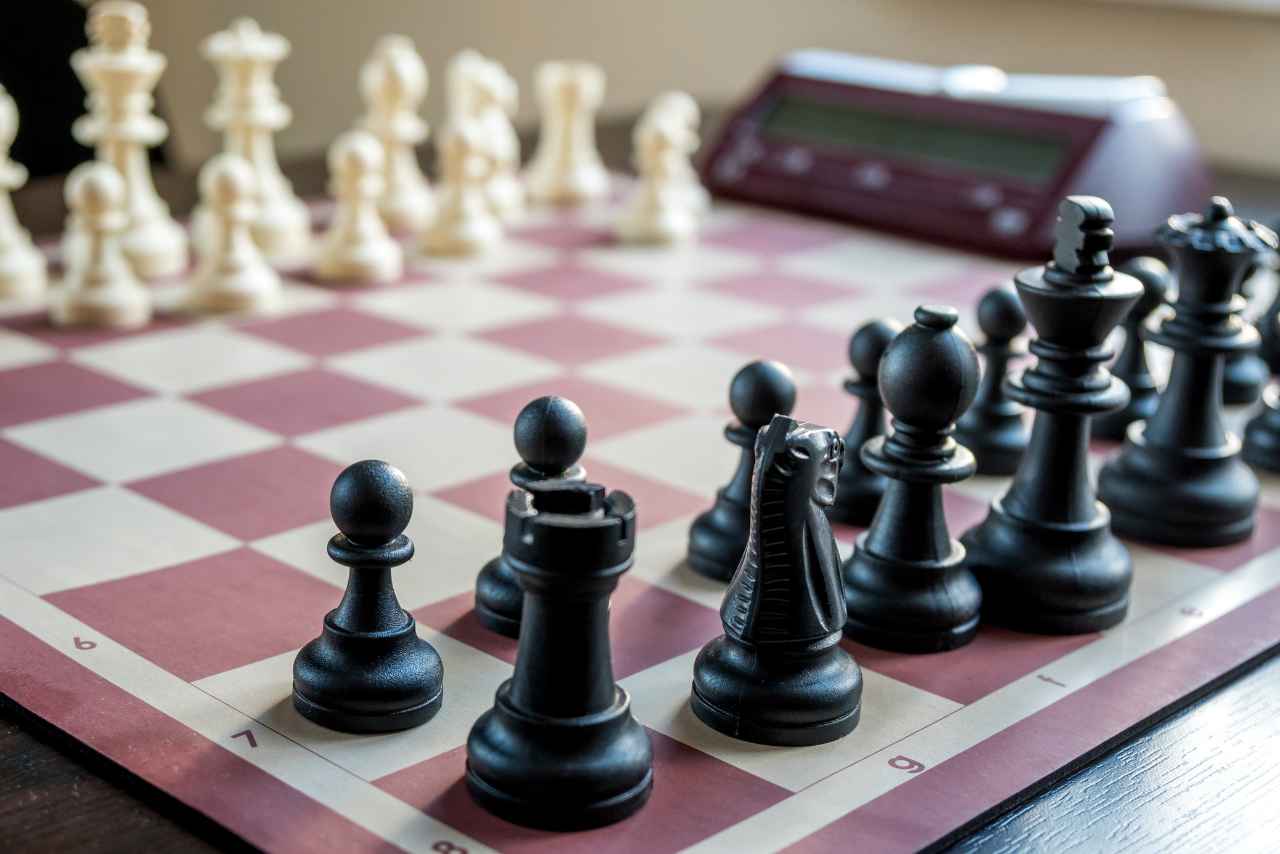 chess board with timer